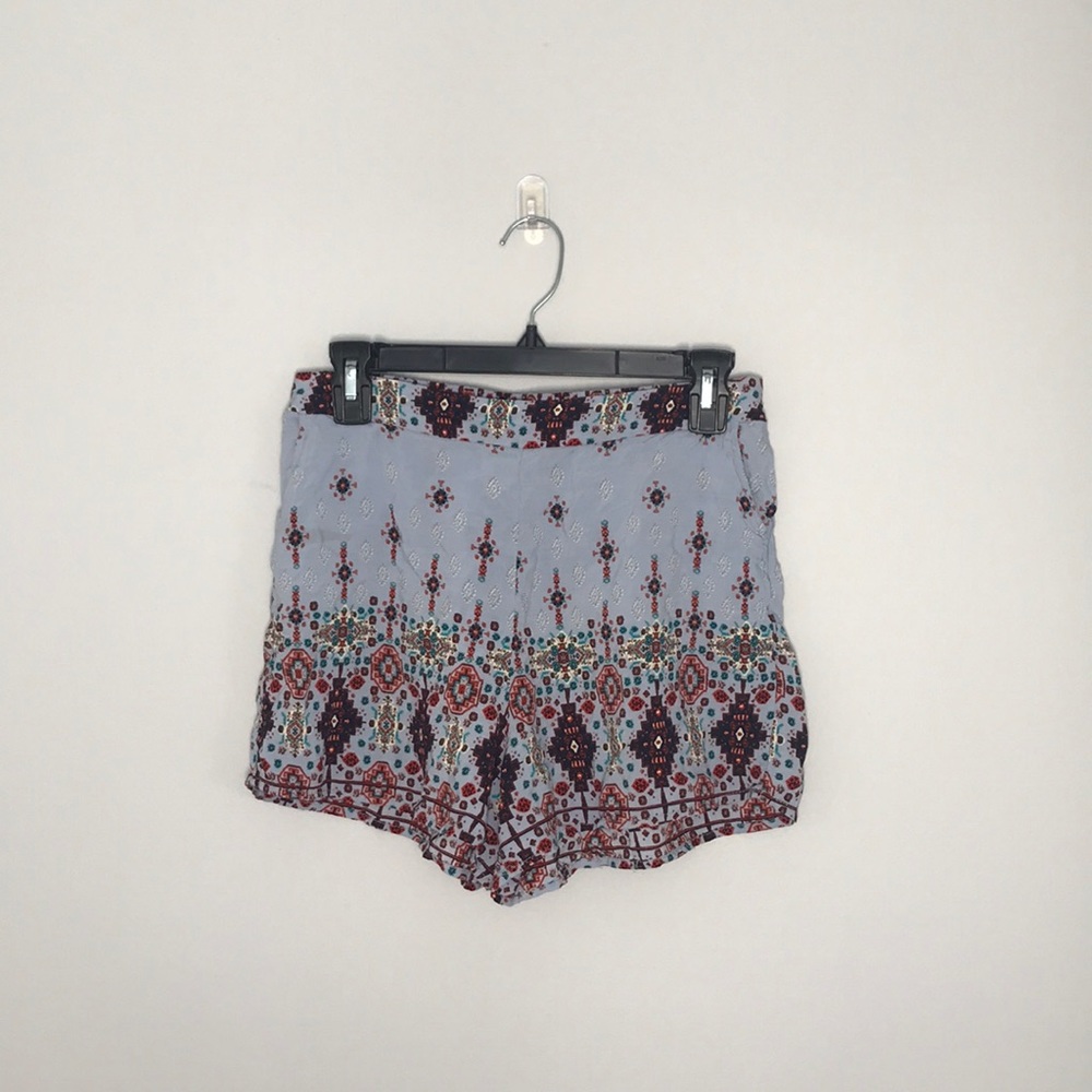 blue flowy shorts
